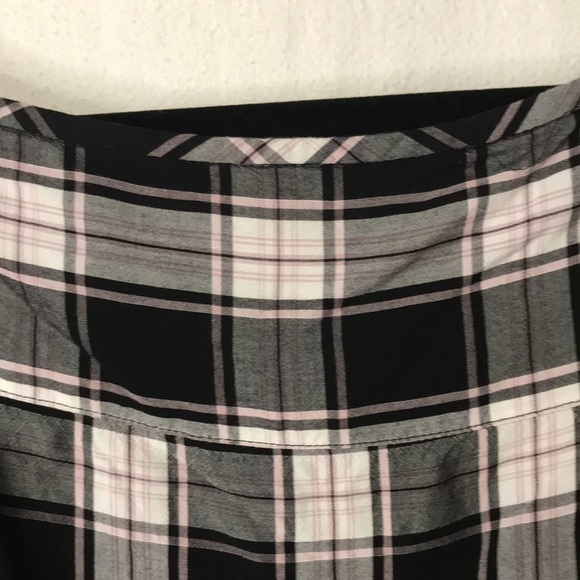 LOFT Women’s Tunic Split Sleeves with Ties Boat Neck Black White Plaid XXL - Picture 7 of 12